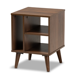 Baxton Studio Sami Mid-Century Modern Walnut Finished Wood End Table